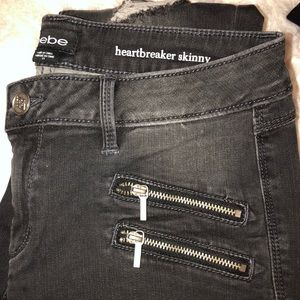 Dark grey zipper Bebe jeans